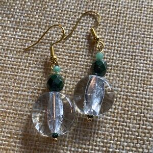 Glass bead earrings. Never worn. Artisan made.